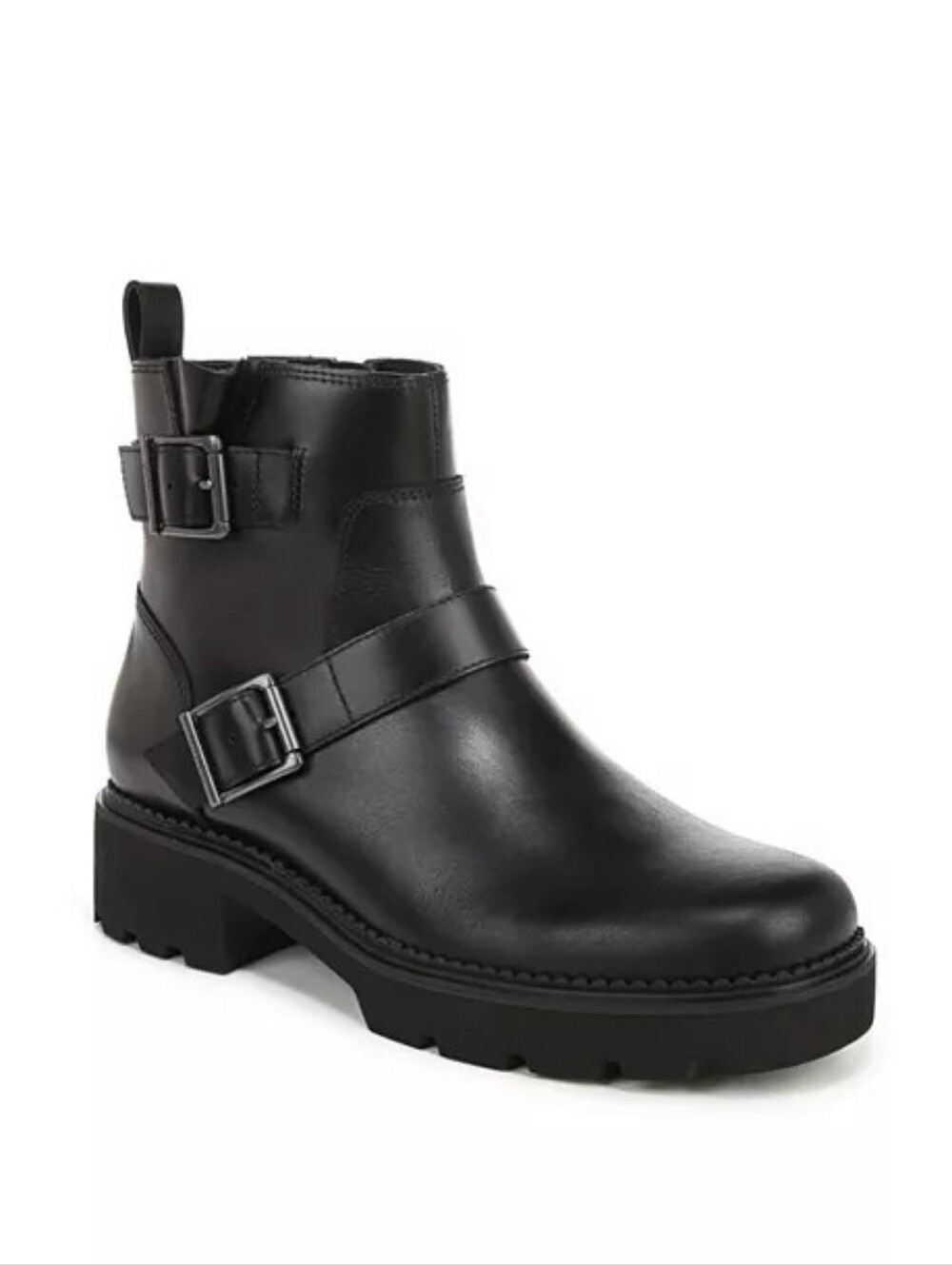 Vionic Folsom Ankle Booties Black Women's Leather Buckle Ankle Boots 8 New